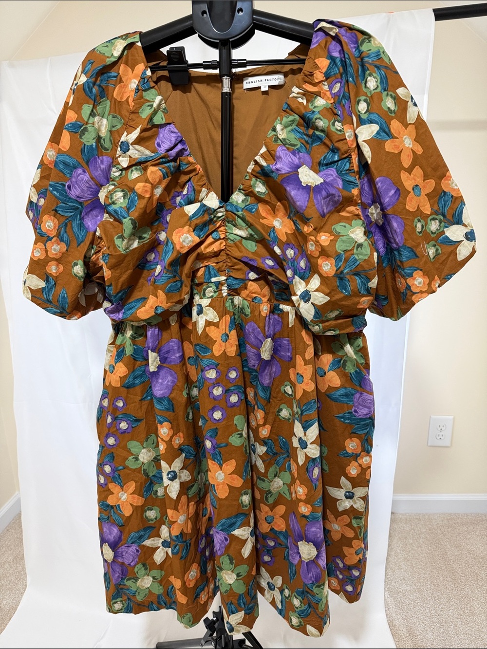 English Factory Floral Puff Sleeves 3X